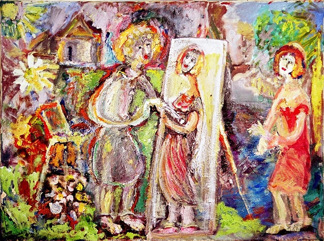 Глазами художника, или рисование в огороде, Хасай Алиев холст, масло